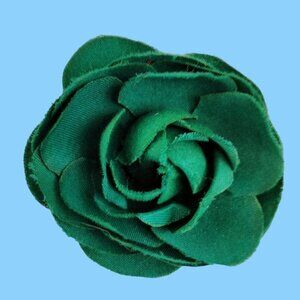 Green Rose Hair Clip Faux Flower Hairpin Boho Retro